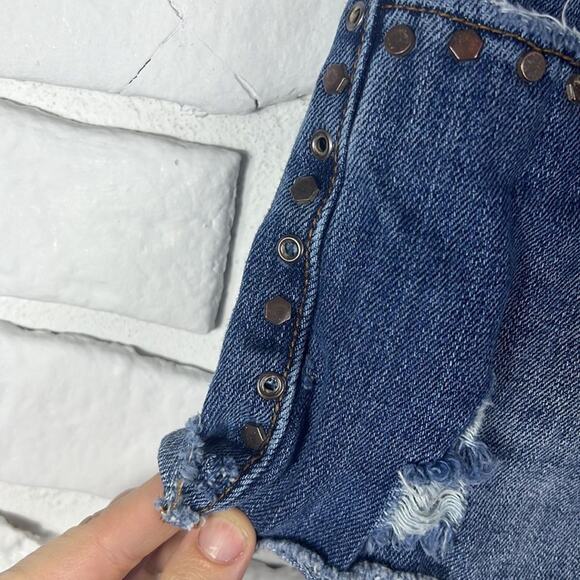 Zara TRF Denim embellished shorts size 4 - Picture 5 of 10